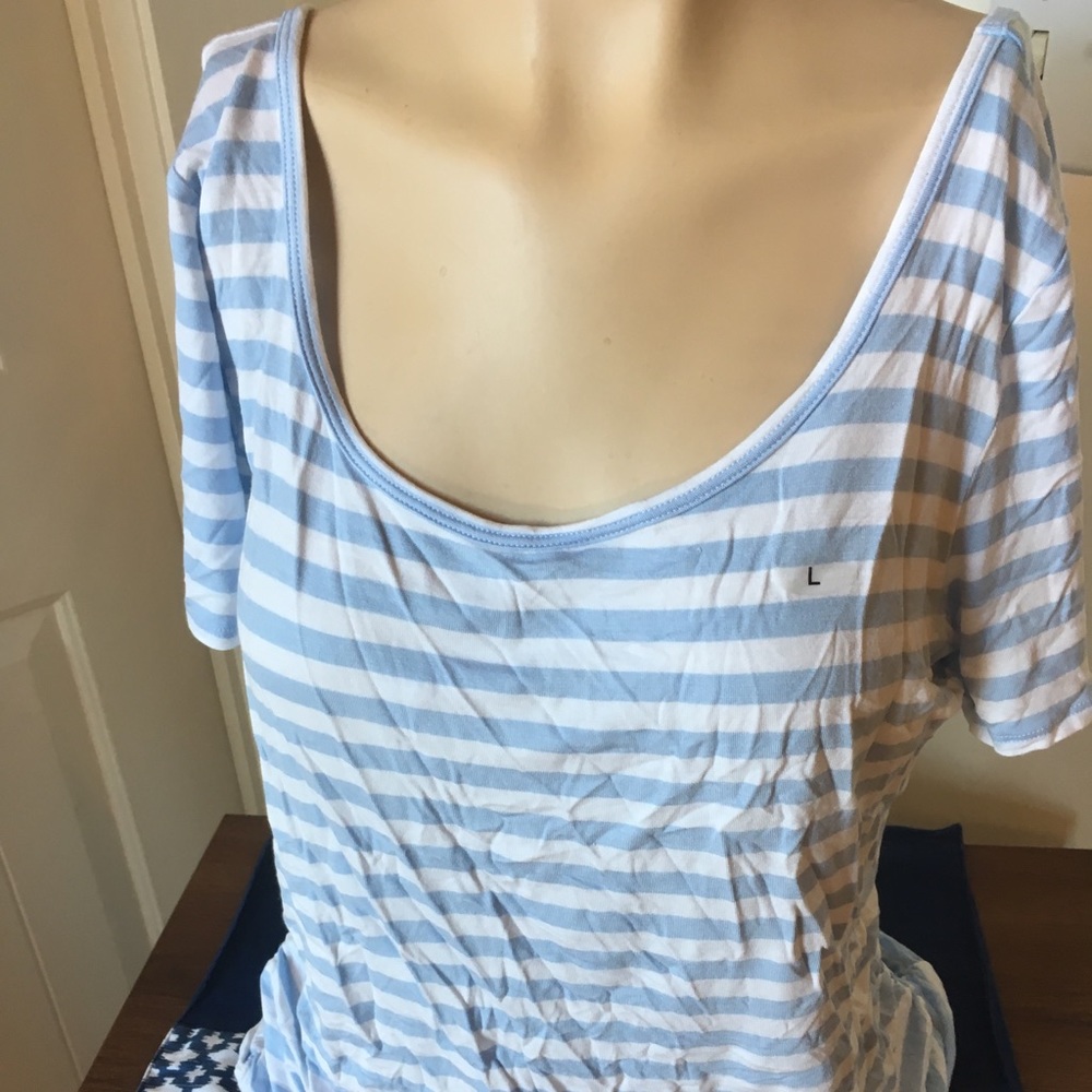 NWT Maurices Stripe Scoopneck 3/4 Sleeve Top
